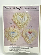Sandi Phipps - Lace Hearts #808 CP Chart Pack - Cross Stitch Kit - 3 Projects