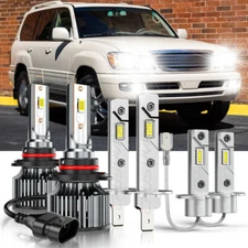 For Lexus LX470 1998-2007 Combo LED Headlights Hi/Low Beam + Fog Light Bulbs Kit