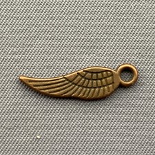 Angel Wing Feather Charms 18x9mm Antique Copper Plated Alloy Q30 Charms Per Pkg