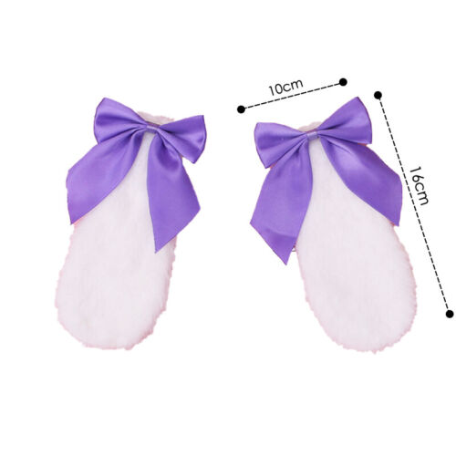 1Pair Bunny Ears Hair Clips Ribbon Bow Hair Clip Costume Headwear Cosplay} - Afbeelding 1 van 18