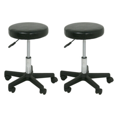 2PCS Rotate Salon Stools Hydraulic Adjustable Height Rolling Office Chair 