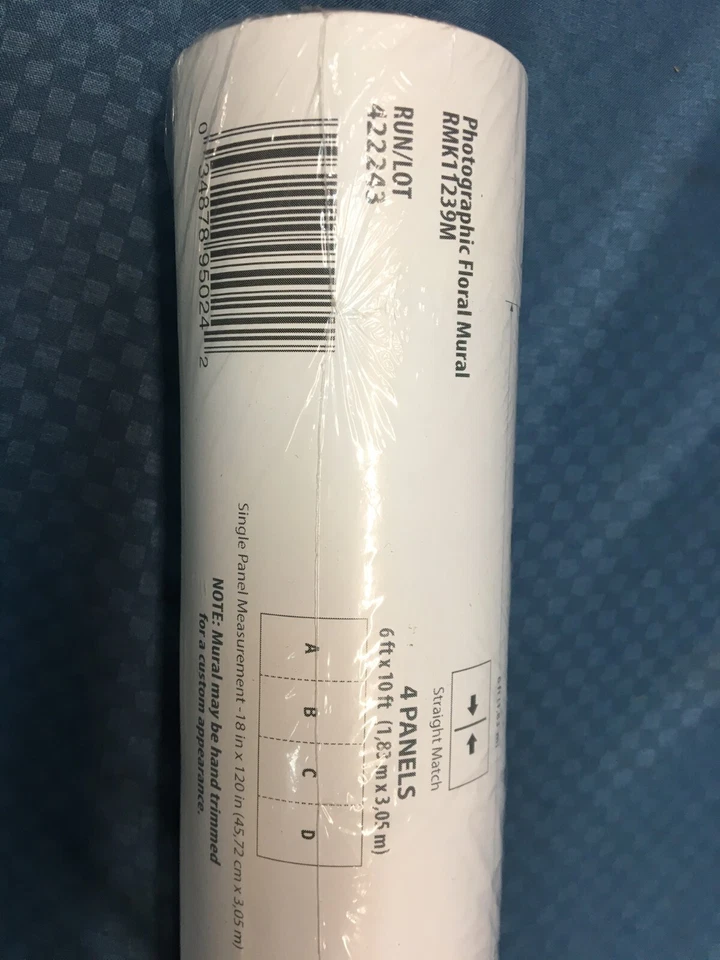 Papel de parede RoomMates fotográfico floral P&S preto/branco 4 painéis 6 pés X 10 pés - Imagem 4 de 4