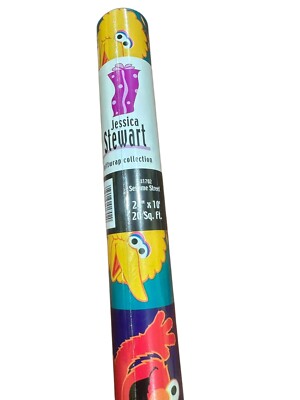 Sesame Street Wrapping Paper 20 Sq Ft Roll Big Bird Cookie Rosita Zoe Elmo New