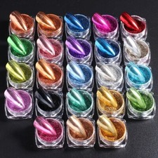 23pcs Metallic Chrome Nail Powder Set for Y2K Styles Magic Mirror Effects