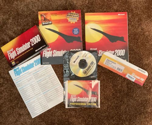 Flight Simulator 2000 Professional Edition, CD’s, VHS & Books - Afbeelding 1 van 12