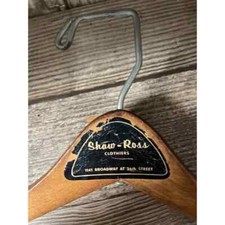 Vintage Wooden Hanger - Shaw-Ross Clothiers 1141 Broadway New York