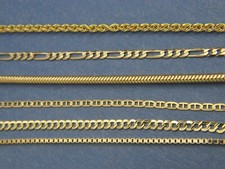 Solid 14k gold Chain Necklace Box chain Rope chain Curb chain 14kt gold