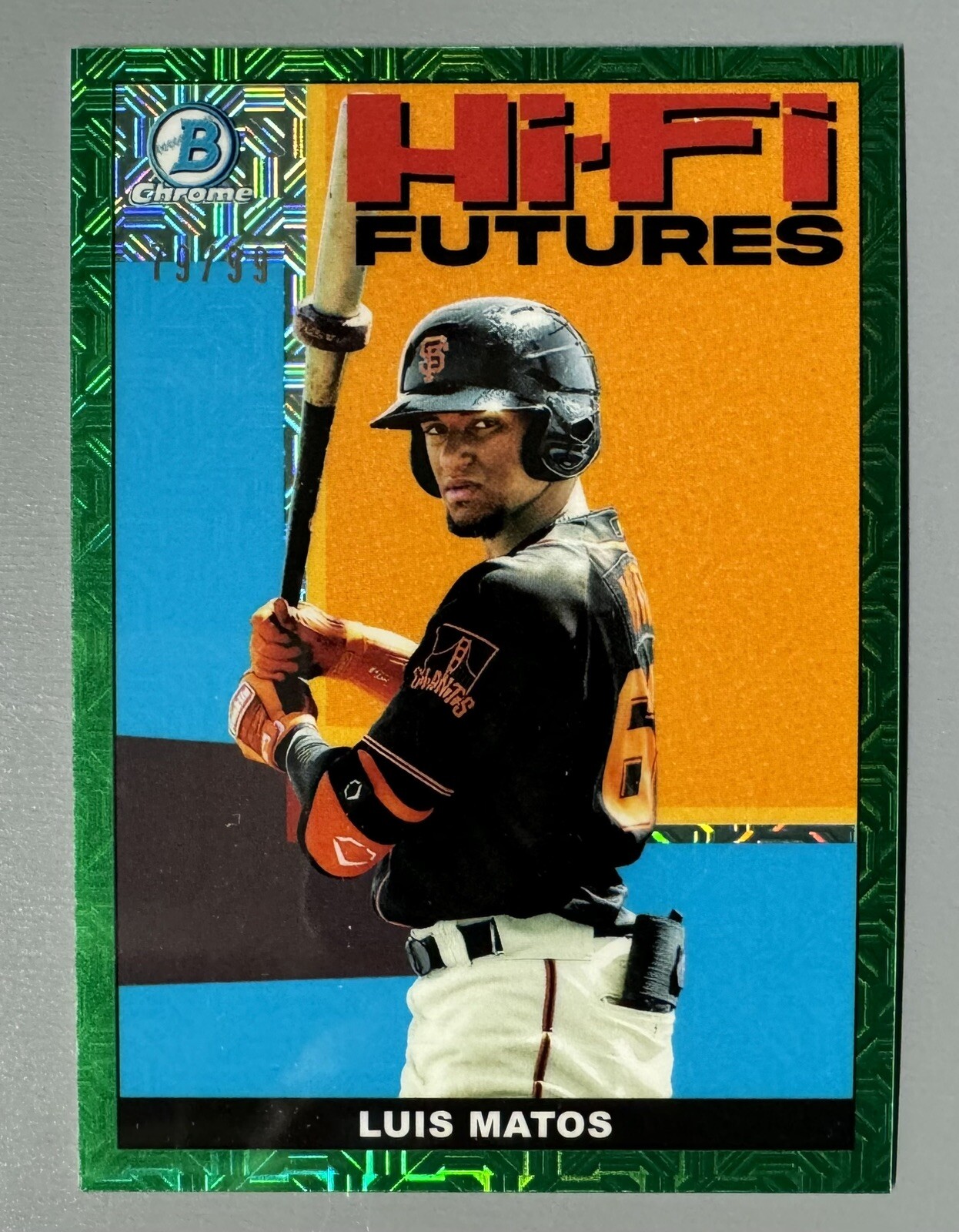 2022 Bowman Chrome Luis Matos Green Mojo Refractor 79/99 Hi-Fi Futures #HIFI-19