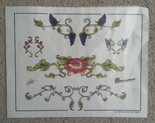 Tattoo Studio Shop Flash Single by Eric Iovino Flowers Grapes Vine 11"X17" Print