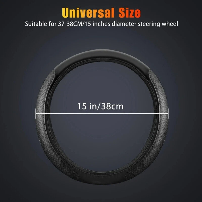 PU Leather Steering Wheel Cover Anti-Slip Car Steering Wheel Protector US STOCK - Image 4 of 4