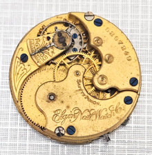 1896 ELGIN GRADE 109 HUNTING~0s 7J USA WATCH MOVEMENT LOT.114