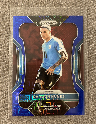 Panini 2022 World Cup Qatar Prizm #273 Darwin Nunez Blue Mojo 7/75 FOTL Card