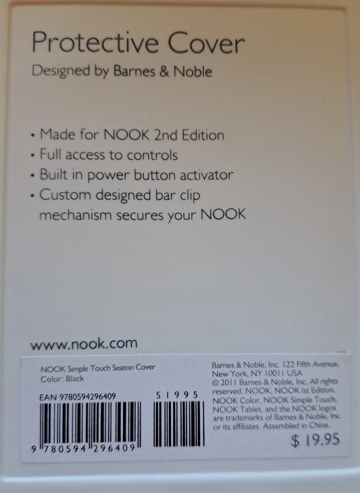 Lot Of 2 Nook Simple Touch Seaton Cover Black. New In Box. #X563 - Image 3 of 4