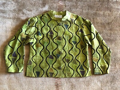 Deborah Murphy Designs Art to Wear Silk Button Front Jacket  XL? Gorgeous