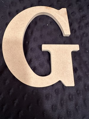 New MDF Wood like Letter Capital, Upper Case G Craft Unfinished Wood Letter