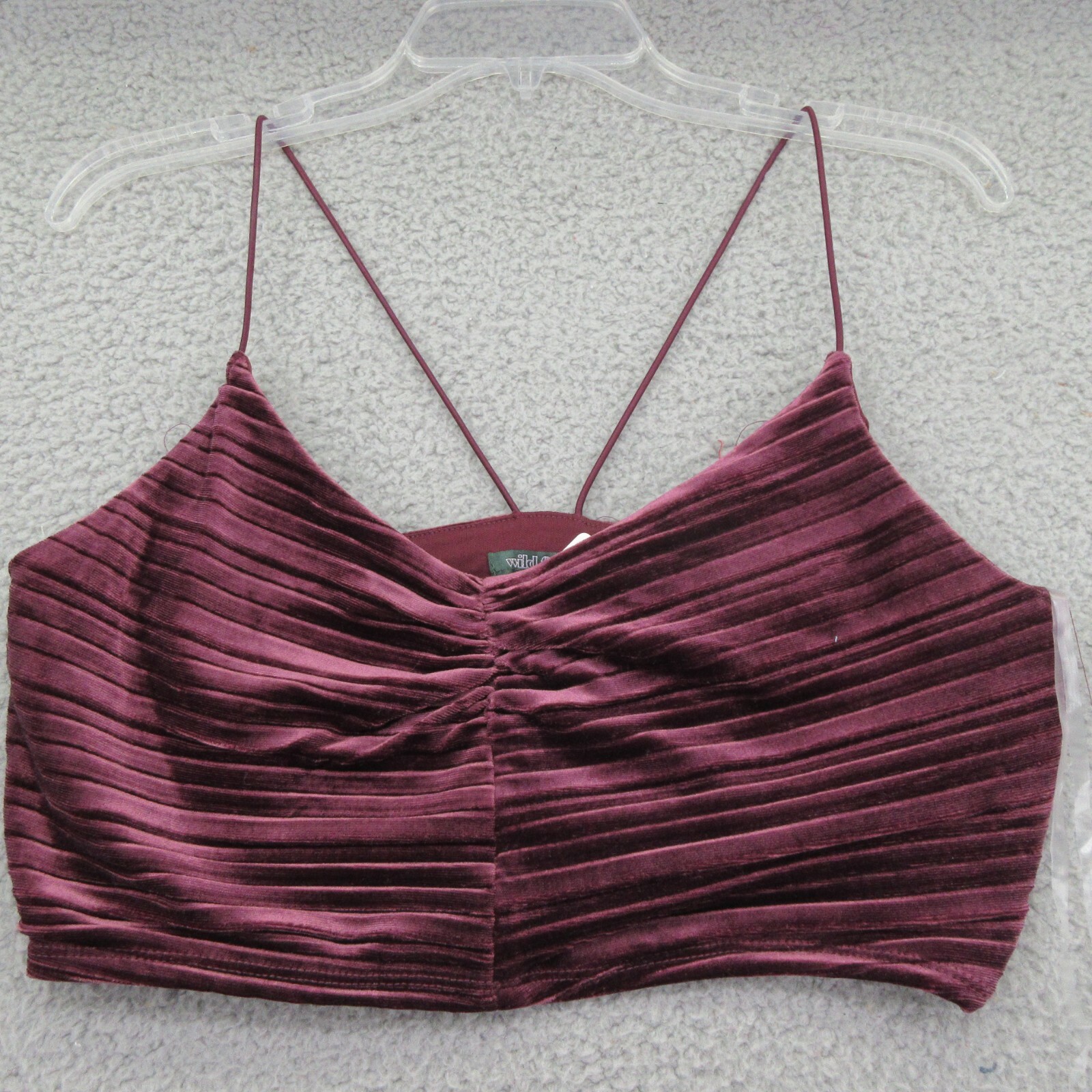 Tank Top Women's Spaghetti Strap Purple Size Medium Wild Fable Velvet Slim Fit-image