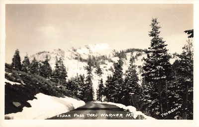 RPPC Cedar Pass thru Warner Mountain Modoc County California Real Photo Postcard