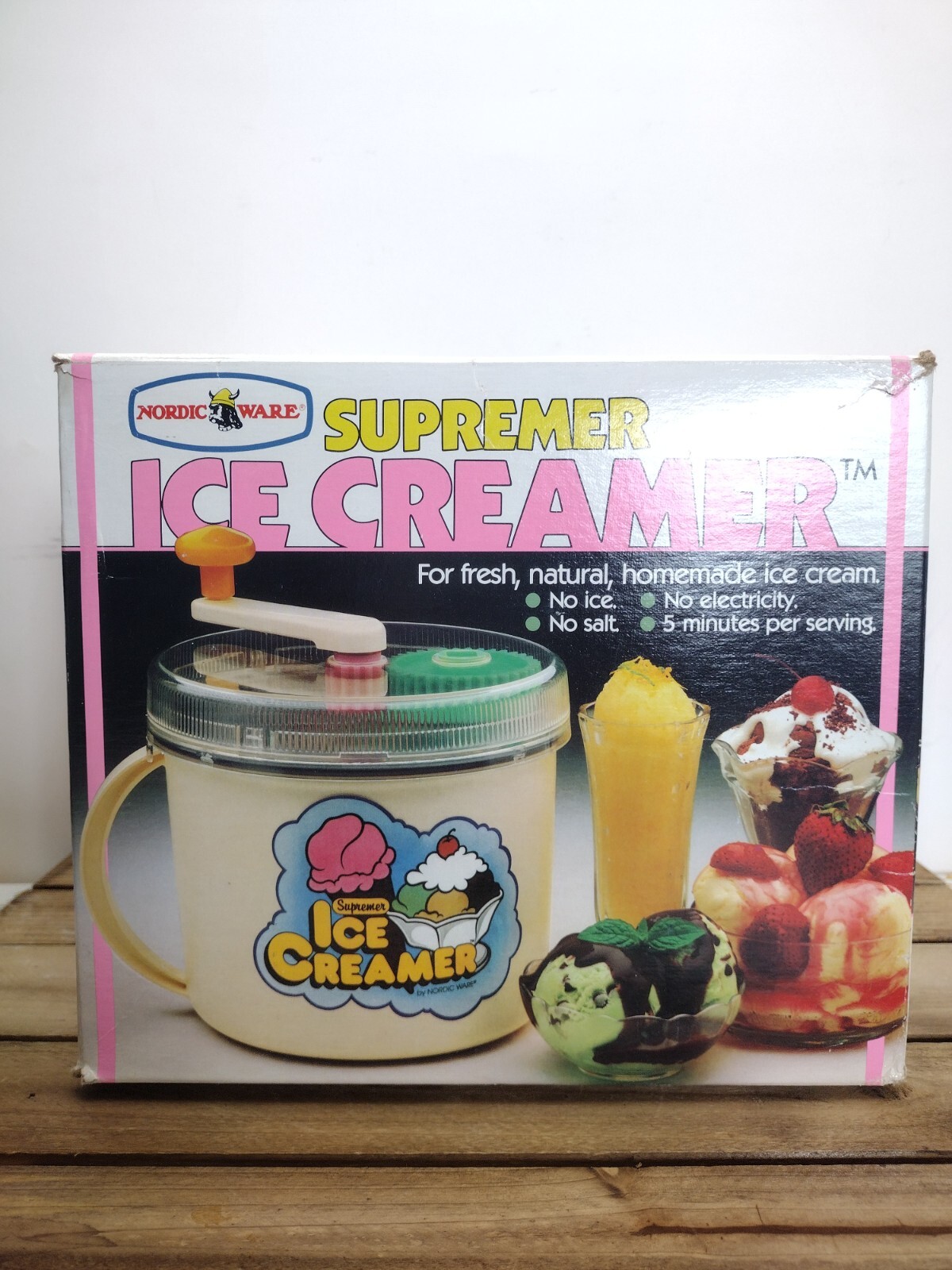 Vintage Nordic Ware Supremer Ice Creamer Ice Cream Maker Crank & Manual NOS