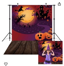 5x7 ft Halloween photo backdrop, PARTY DECORATION pumpkin NEW