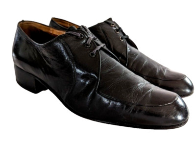 Vintage Salamander West Germany Black Leather Oxford Dress Shoes LEDER Size 8.5