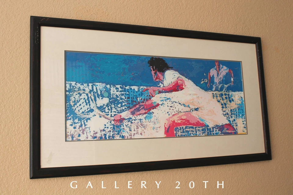 WOW! RARA LITOGRAFÍA ORIGINAL DE TENIS LEROY NEIMAN! ARTE PINTURA ABSTRACTA AÑOS 70 MCM Foto 3 de 4