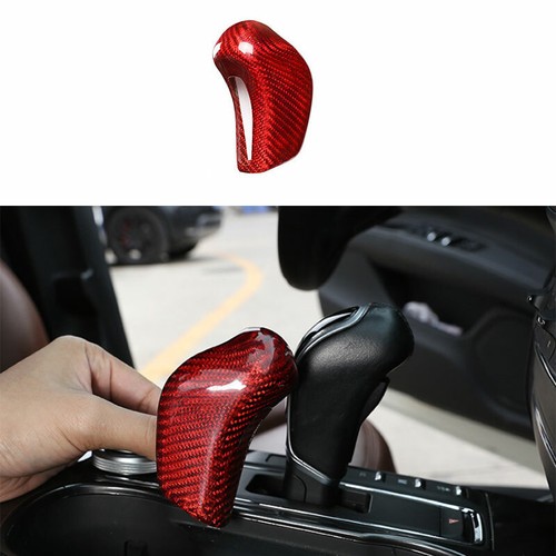 For Maserati Levante 2017-20 Red Carbon Fiber Gear Shift Knob Shifter Lever Trim