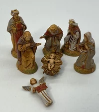 Vintage Landi Italy Nativity Figures 2”Holy Family Baby Jesus Angel 3 Kings Mini