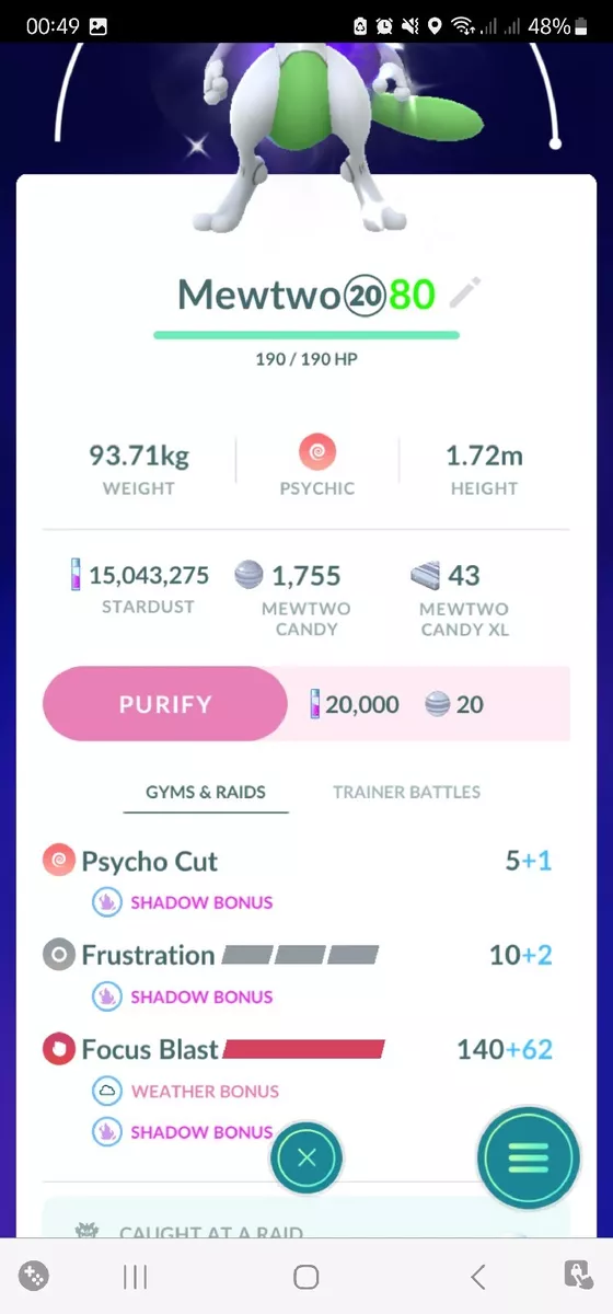 Shiny Mewtwo Pokemon Trade Go