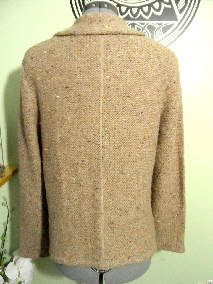 DENIM & CO Blazer Cárdigan Suéter S Marrón Melange Mezcla de Lana Botón Suéter Foto 4 de 4