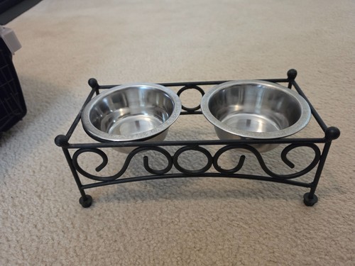 Stainless Steel Pet Bowls With Decorative Stand