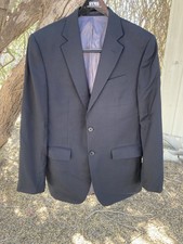Charles Tyrwhitt Blazer Men's 38L Classic Black Wool Two Button Surgeon Cuff 581