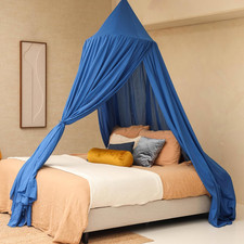 Blue Bed Canopy for Queen and King-Sized Beds Bedroom Decoration for Teens or