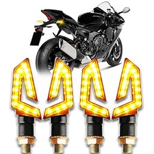 4PCS Arrow Motorcycle Turn Signals 15 LED 12V Motorcycle Blinkers 4pcs Black 2