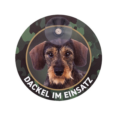Dackel Autoschild Rauhaardackel Teckel  Jagdhund im Einsatz  Jagdhund Schild