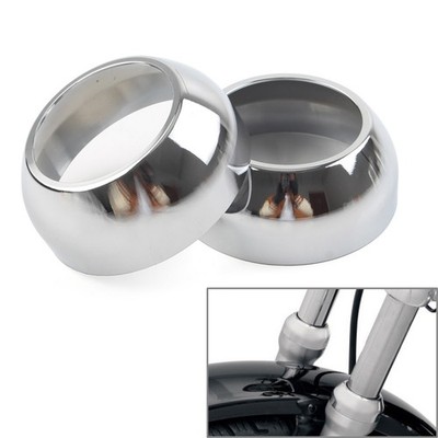 2pcs Front Fork Boot Cap Covers 39mm Chrome For Harley Sportster Dyna FXR FXD