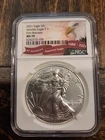 2021 NGC MS70 Silver eagle T-1 Heraldic eagle