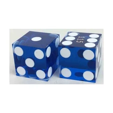 Koplow Casino Dice d6 Precision Casino Dice - Blue w/White (2) New