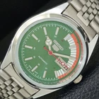 VINTAGE REFURBISHED SEIKO 5 AUTOMATIC 6309A JAPAN MENS GREEN WATCH a440873-1