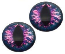 Pair Pink Blue Cat Dragon Glass Eyes Jewelry Doll Taxidermy Flatback Cabochons