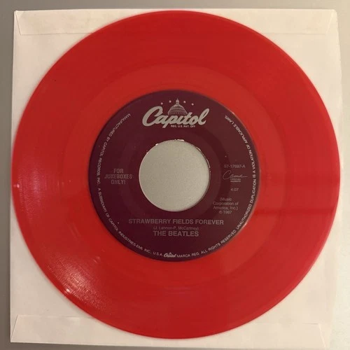 The Beatles Strawberry Fields Forever 7" Red Vinyl Single Capitol Records