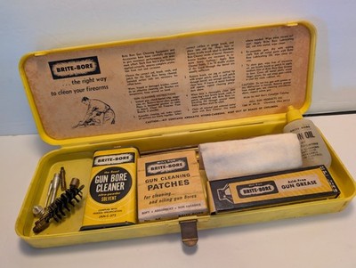 Mill Run BRITE-BORE Rifle Gun Cleaning Kit Plastic Box Cleaner Grease Rods Oil