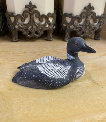 LOON HUART À COLLIER  collectible Hand painted