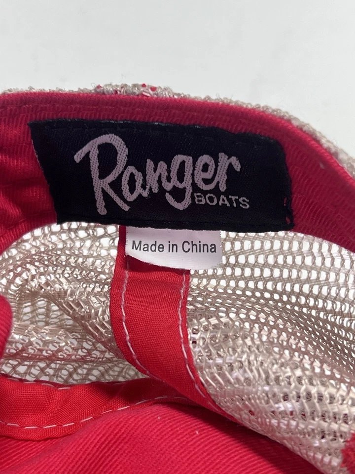 Ranger Boats Ajustable Snap Back Sombrero Camuflado Rojo Bordado Logo Malla Rota Foto 4 de 4