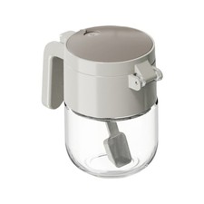 Glass Spices Jar with Lid Handle Condiment Seasoning Container Kitchen Gadget