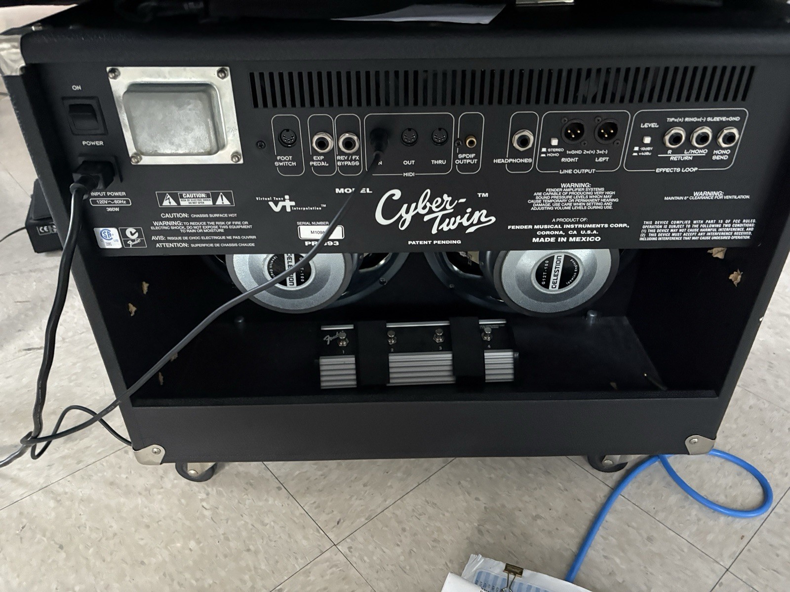 Fender Cyber Twin Combo Amp Foot Controller Pedalboard, Cover & Case, Nashville