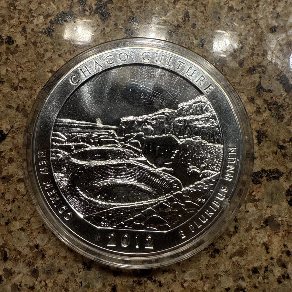 2012  5 oz Silver Chaco Culture Coin Proof - Image 3 of 4