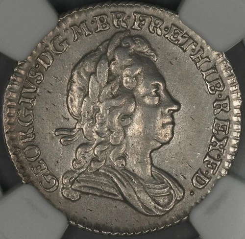 1723 SSC NGC AU GREAT BRITAIN SIX PENCE SMALL LETTERING OBVERSE SIXPENCE 6P