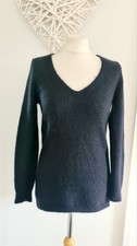 Ladies Mint Velvet Mohair Wool Blend Mock Layer Jumper Navy Blue Size 8 VGC 