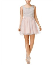 As U Wish Womens Chiffon A-line Dress, Pink, Juniors, 9