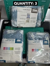 NEW 3-PACK lot HOMZ Cotton Padded Ironing Board Cover Blue White Elastic